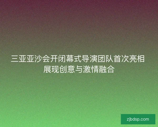 三亚亚沙会开闭幕式导演团队首次亮相 展现创意与激情融合 三亚亚沙会开闭幕式导演团队首次亮相 展现创意与激情融合
